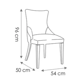 Medidas Silla capitone moderna isabel - SILVINA C MUEBLERIA DECORACION 6