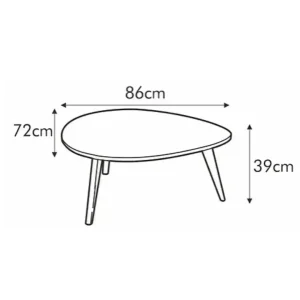 Mesa ratona Ovalada medidas Drop - SILVINA C