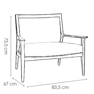 Medidas Sillón butacón Nórdico tapizado Essen - SILVINA C 3