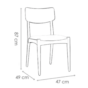 Medidas Silla comedor madera diseño Moderno Oliver - SILVINA C MUEBLERIA DECORACIÓN
