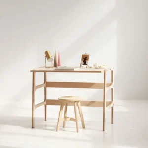 Mesa escritorio madera maciza natural Nina - SILVINA C