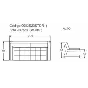 Medidas Sillón Moderno 3 Cuerpos capitoné Buenos Aires - SILVINA C