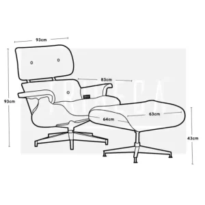 Medidas Sillón individual relax reclinable con banqueta Black Miller 2 - SILVINA C