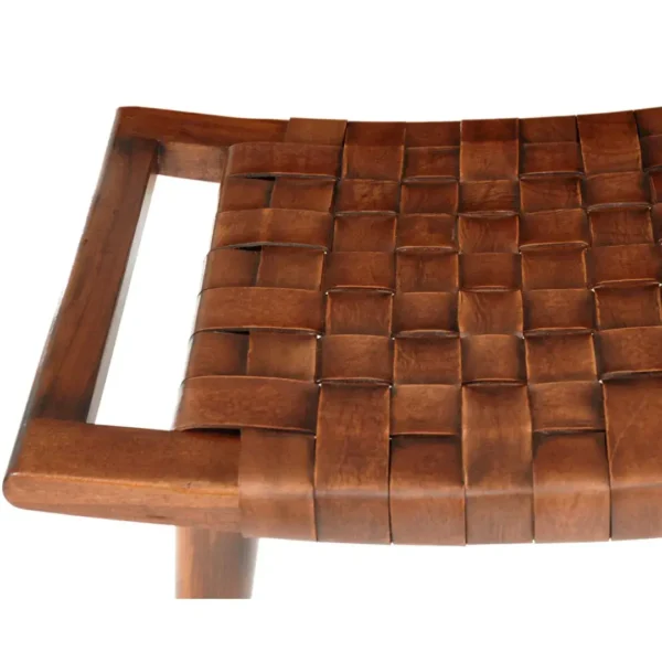 Mueble Pie de cama madera Cuero Deck - SILVINA C 5