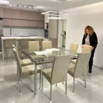 Mesa cuadrada Moderna comedor vidrio California