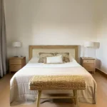 Respaldo Cama Flotante Madera Rústico Arpillera Tom