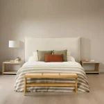 Respaldo Moderno Tapizado Liso Pestañas Alicia