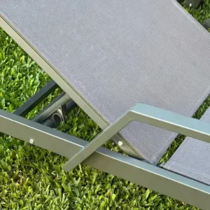 Reposera Aluminio apoyabrazos 5 posiciones X2 Dark Grey Nisa - SILVINA C 1