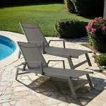 Reposera Aluminio Apoyabrazos 5 Posiciones X2 Dark Grey Nisa