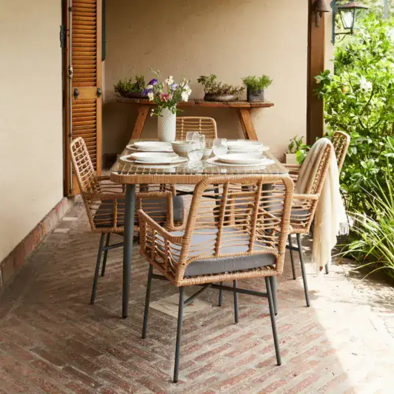 Juego Comedor Exterior Jardín Patio Set Lenza - SILVINA C 2