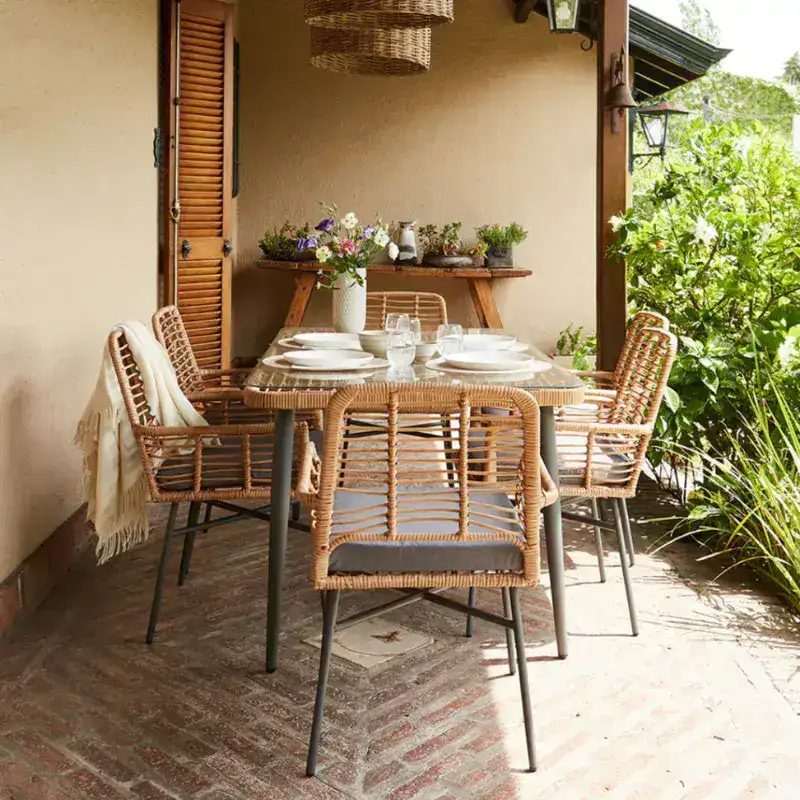 Juego Comedor Exterior Jardín Patio Set Lenza - SILVINA C 3