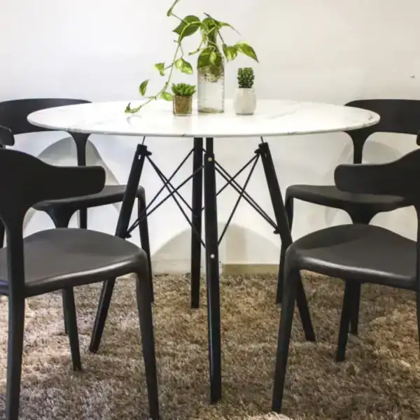 Mesa redonda comedor Moderna simíl mármol Ams - SILVINA C 1