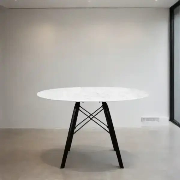 Mesa redonda comedor Moderna simíl mármol Ams - SILVINA C
