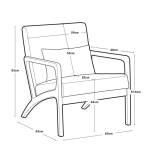 Sillón 1 Cuerpo Individual Nórdico Madera Bee - SILVINA C 18