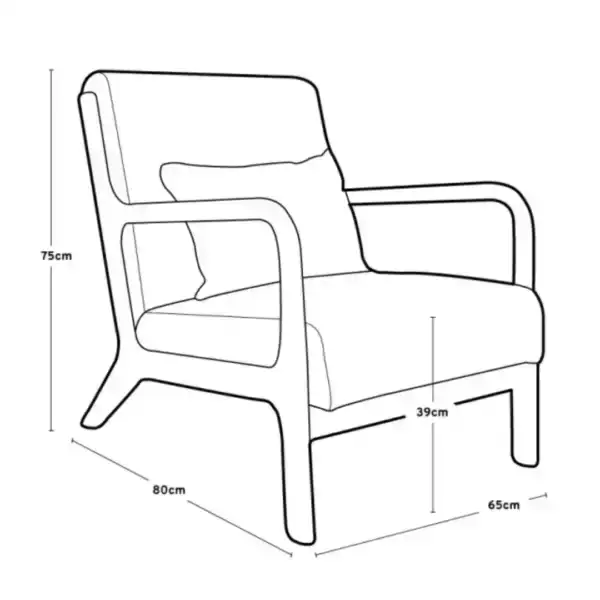 Sillón 1 cuerpo Individual Nórdico madera Lee - SILVINA C 3