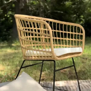 Sillón exterior jardín rattán acero Puka - SILVINA C 1