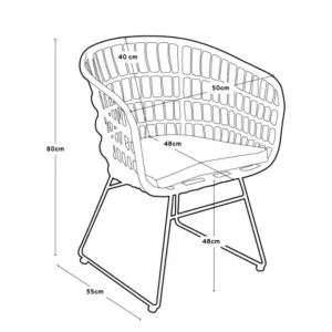 Sillón exterior jardín rattán acero Puka - SILVINA C 7