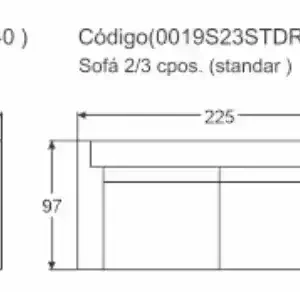 Medidas Sillón Moderno Living 2 cuerpos Amalfi - SILVINA C 9