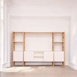 Estantería madera biblioteca Nórdica Lenga Alba - SILVINA C 2