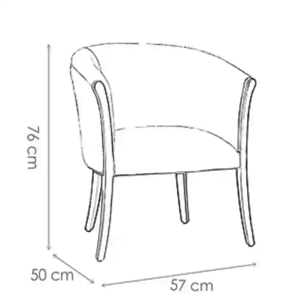 Medidas Sillón apoyabrazos comedor Moderno Eva - SILVINA C