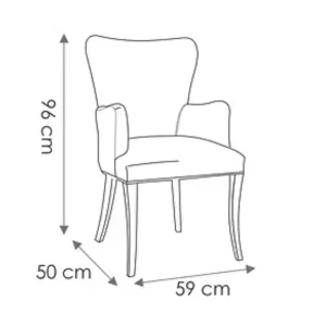 Medidas Sillón cabecera puntera comedor Moderna Elena - SILVINA C