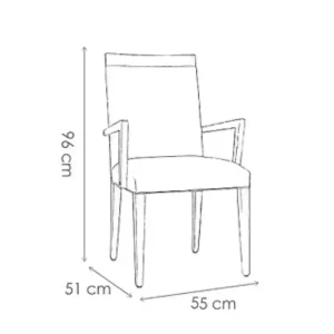 Medidas Sillón puntera apoyabrazos comedor German - SILVINA C