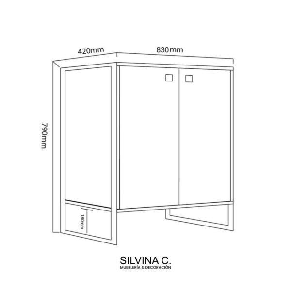 Bahiut vajillero industrial hierro Melamina 80 Jan - SILVINA C (5)