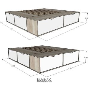 Cama 2 plazas cajones funcional 1,60 Plus Fred - SILVINA C (6)