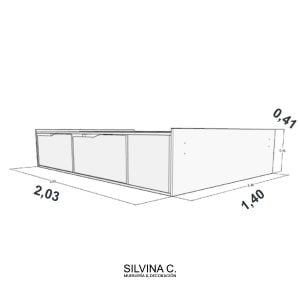 Cama box dos plazas cajones funcional extensible Dot - SILVINA C (16)