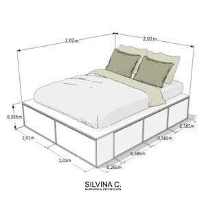 Cama dos plazas King cajones funcional pro Ada - SILVINA C 12 (19)