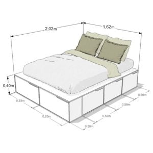 Cama dos plazas cajones funcional 1,60 Icon - SILVINA C (19)