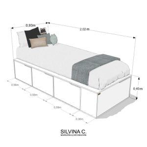 Cama una plaza cajones funcional Dia - SILVINA C (13)