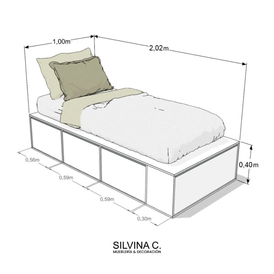 Cama una plaza cajones funcional pro Ada 12 (9)