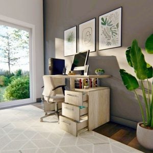 Escritorio PC oficina Moderno Melamina 3 cajones Elo - SILVINA C (3)