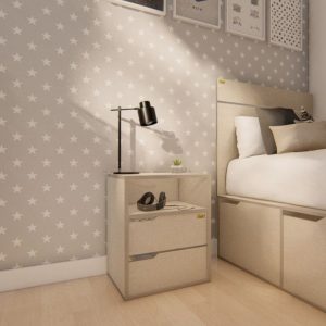 Mesa luz Melamina Moderno 2 cajones Lopy - SILVINA C (17)