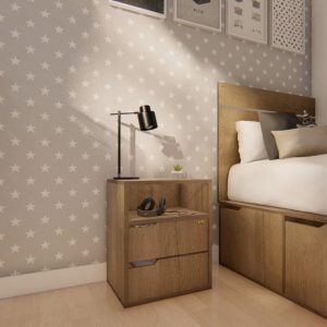 Mesa luz Melamina Moderno 2 cajones Lopy - SILVINA C (18)