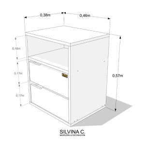 Mesa luz Melamina Moderno 2 cajones Lopy - SILVINA C (20)