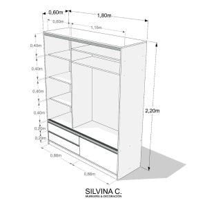 Placard puertas corredizas ropero zapatero 1,80 Lens - SILVINA C (9)