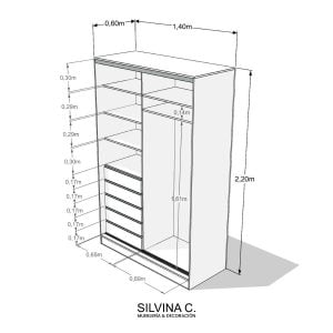 Placard ropero puertas corredizas zapatero 1,40 Lens - SILVINA C (1)