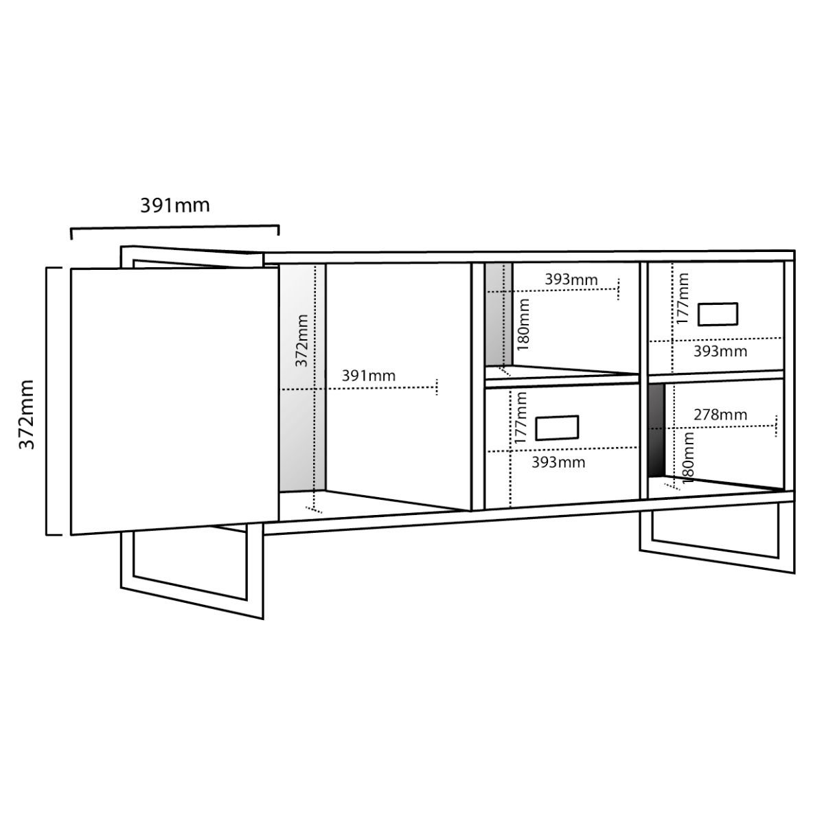 Rack tv Industrial hierro Melamina 1,30 Rodeo - Imagen 4