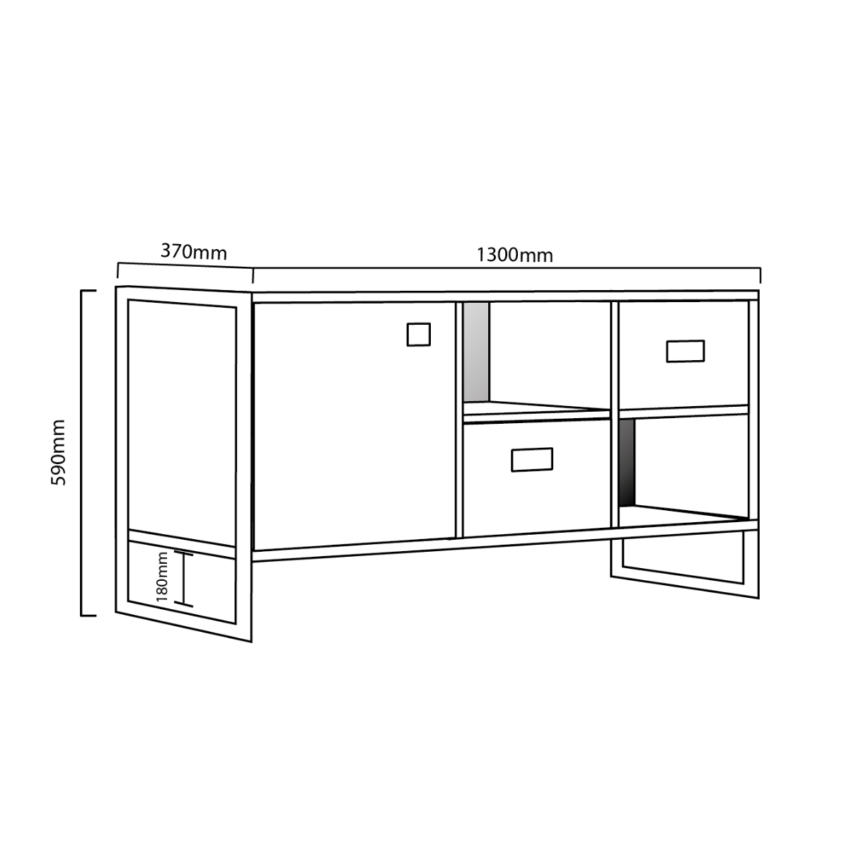 Rack tv Industrial hierro Melamina 1,30 Rodeo - Imagen 5