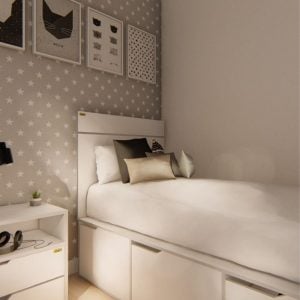 Respaldo cama Moderno 1 plaza Melamina Dier - SILVINA C (1)