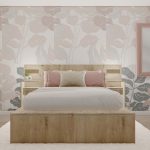 Respaldo cama Moderno con Mesas luz Led Melamina Day
