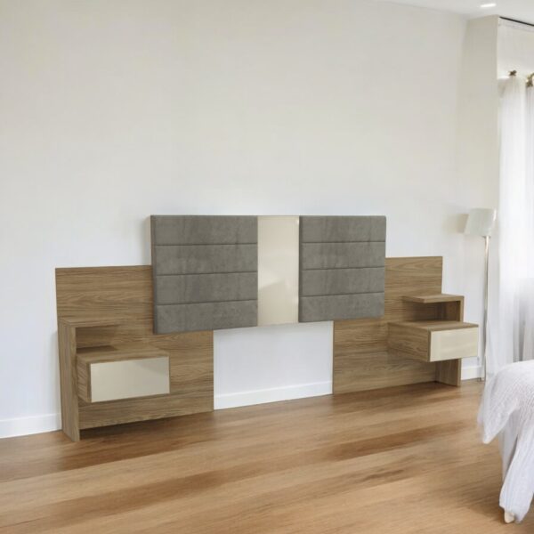 Respaldo cama flotante con mesas luz regulable Pane - SILVINA C (1)