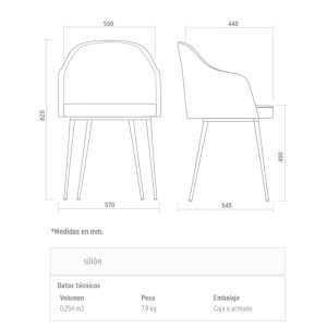 Silla tapizada Moderna diseño Mark - SILVINA C 64