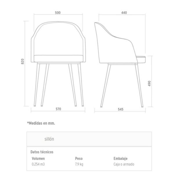 Silla tapizada Moderna diseño Mark - SILVINA C 64