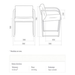 Sillón puntera Moderno apoyabrazos Río - SILVINA C (7)