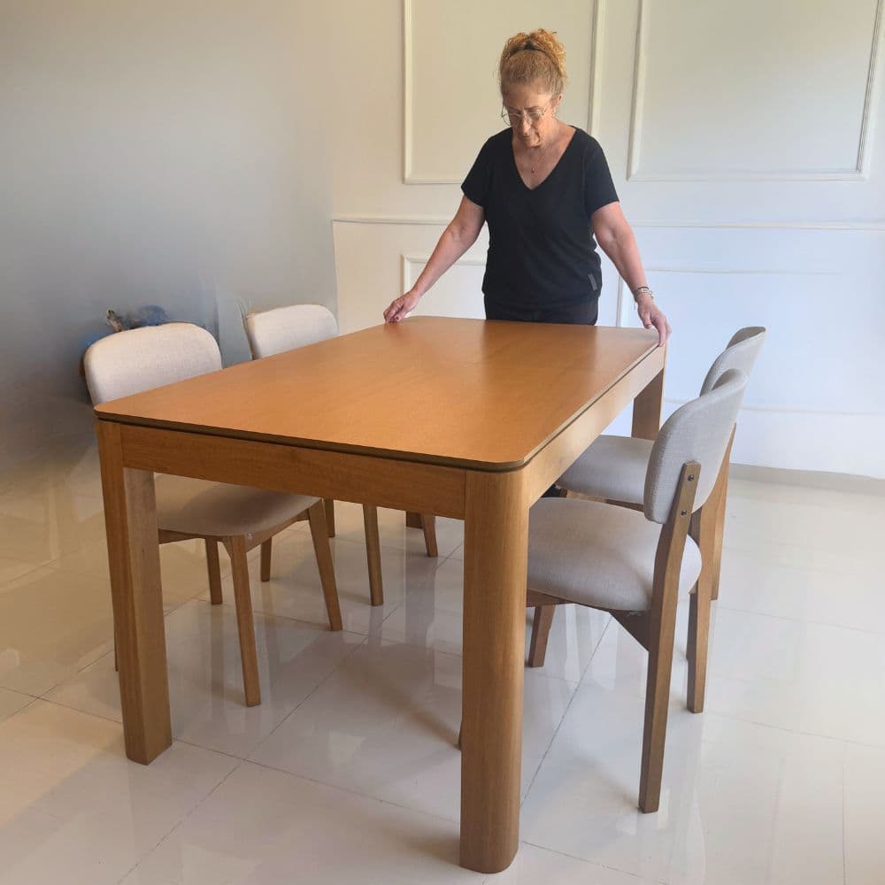 Mesa comedor extensible madera Grandis Nacar - SILVINA C (2) Mesa comedor extensible madera Grandis Nacar - SILVINA C (2)