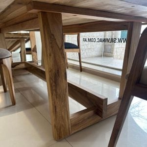 Mesa comedor madera Petiribí macizo Nápoles - SILVINA C 12