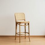 Banqueta alta barra madera esterilla Trelew